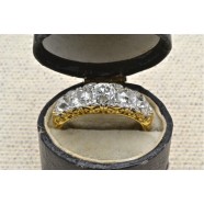 ANTIQUE CARVED FIVE STONE DIAMOND RING