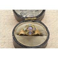 ANTIQUE OPAL AND PERIDOT CLUSTER RING