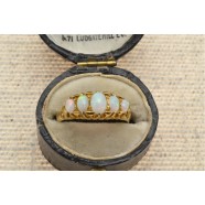 ANTIQUE FIVE STONE OPAL RING