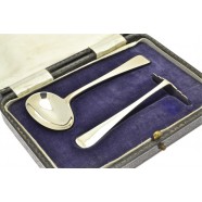ANTIQUE SILVER SPOON AND PUSHER 