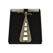 MARCASITE AND MOTHER OF PEARL PENDANT 