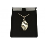 MOTHER OF PEARL AND MARCASITE PENDANT